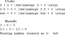 Example 4: Handling of non-integer strings in \numexpr